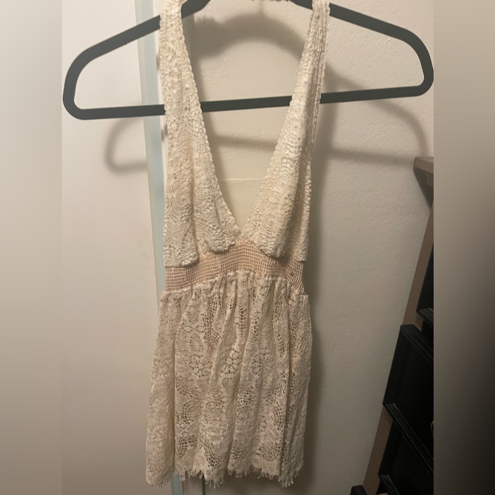 Crotchet Lace cream halter